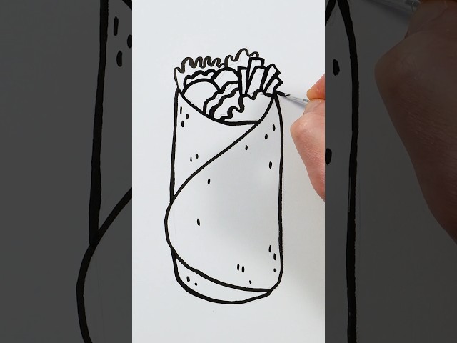 Burrito Traditional Mexican Food Drawing  #shorts #drawing #art #viral