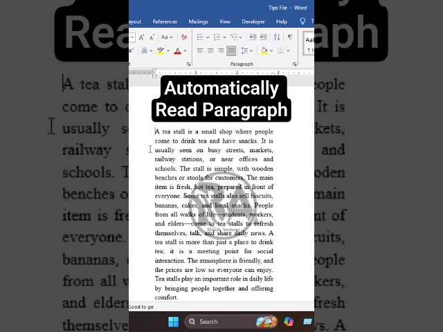 MS Word - Automatically Read a Paragraph ll Bivash Academy