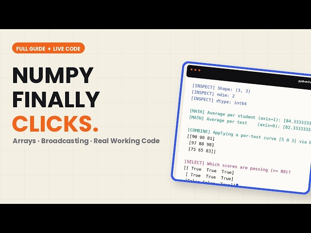 NumPy Finally Clicks: The Complete Guide (With Real Working Code) #python #pythonprogramming