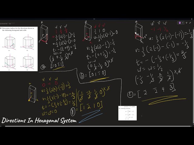 Crystallographic Directions in Hexagonal Crystals 2 - Miller Bravais Indices
