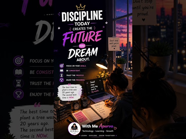Discipline Today Creates the Future You Dream About 🔥 | Study Motivation #shorts