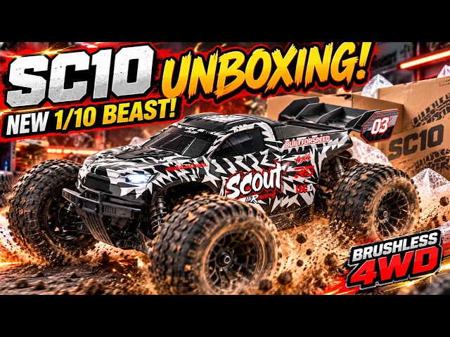 JIUSI SC10 Unboxing! 1/10 Brushless 4WD Monster Truck with 3S Power—Is This the Next RC Beast?! 🚀🔥
