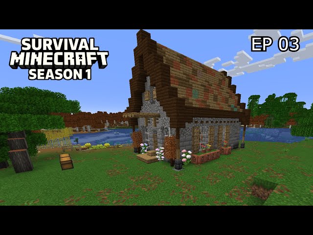🙂Texturing my Minecraft starter house | Minecraft Survival Ep 3 #minecraft