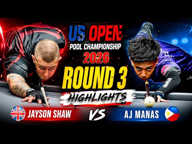 Jayson Shaw vs AJ Manas - Full Game Highlights | US Open Pool Championship 2026