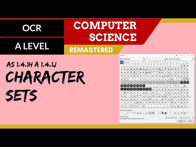 84. OCR A Level (H046-H446) SLR13 - 1.4 Character sets