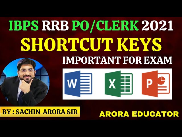 Computer Awareness for IBPS RRB PO/RRB Clerk | Computer Shortcut Keys | IBPS RRB Computer Awareness