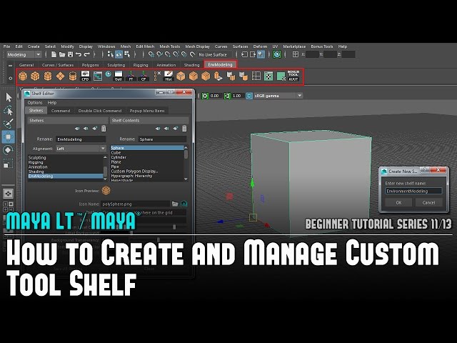 Maya Beginner Tutorial 11/13: How to Create & Manage Custom Tool Shelf
