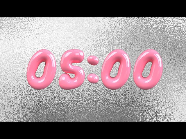 💗⛓️ 5-Minute Timer | Pink Bubblegum & Chrome | Click Countdown | 4K✨