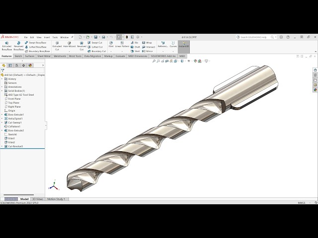 How to Design a Drill Bit in SolidWorks | Step-by-Step Tutorial