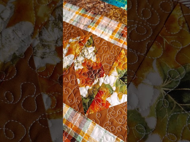Fall Table Runner  - Free Motion Quilting - Grace Mini Frame