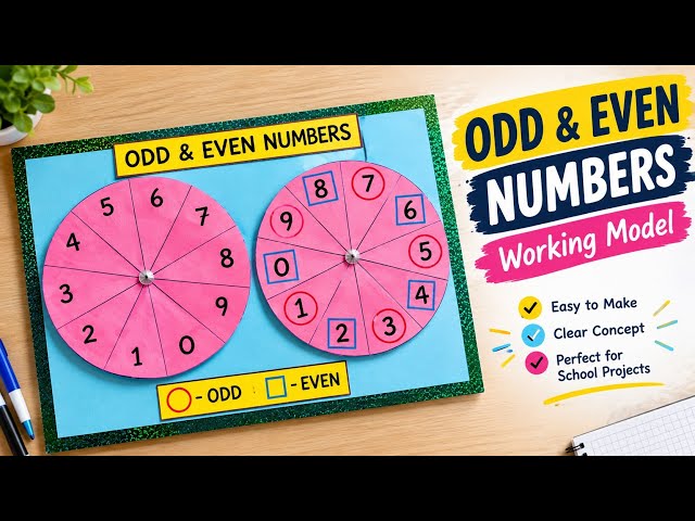 Odd and Even Numbers Working Model for School | Maths Exhibition Model | The4PillarsAcademy