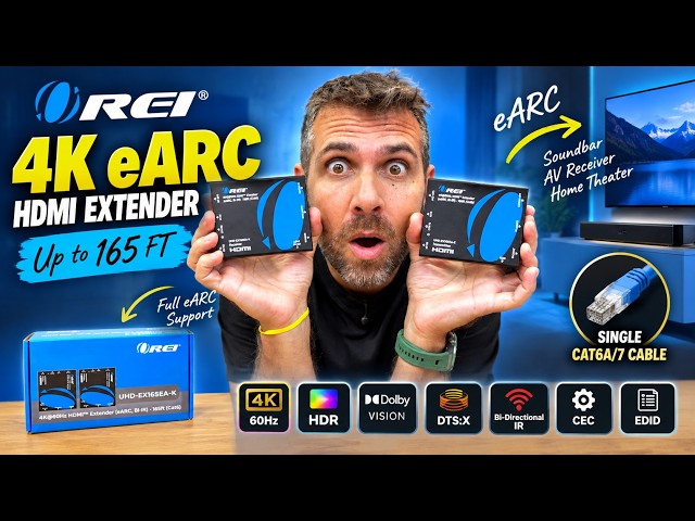 OREI eARC HDMI Balun | 4K60, HDR, DTS:X & Bi-Directional IR