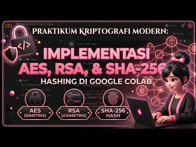 Praktikum Kriptografi Modern: Implementasi AES, RSA, & SHA-256 Hashing di Google Colab