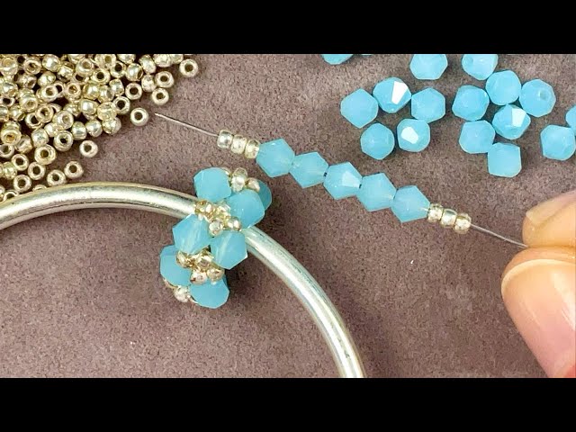Wow, CRAZY EASY! Beaded Beads Tutorial for Beginners: Crystal Beads Jewelry Making