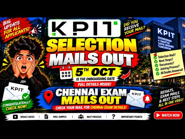 🚨 KPIT Joining Dates Out! Chennai Exam Mails Released | Next Steps Update | KPIT 2026