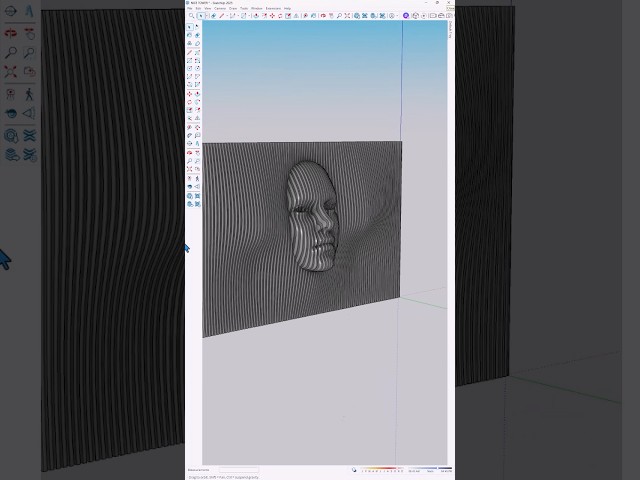 Bringing a digital face sculpture into a fluid parametric wall using SketchUp + plugins. #sketchup