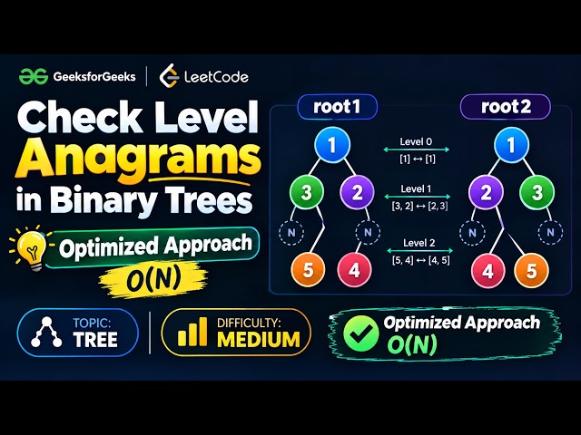 Check Level Anagrams in Binary Trees | O(N) Optimized Solution | GFG & LeetCode