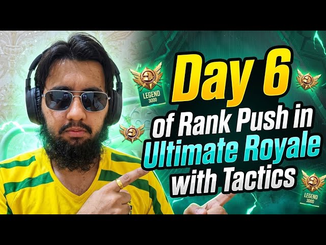 Day 6 of Rank Push in Ultimate Royal with Tactics🥷🏼!!!🔥PUBG MOBILE🗿LIVE🔴