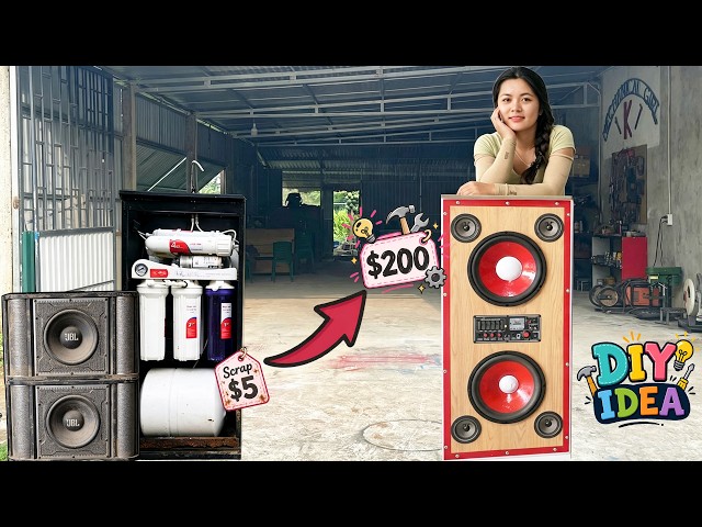 I Turned an Old Water Filter Into a Giant Bluetooth Speaker | JBL Subwoofer 🔊