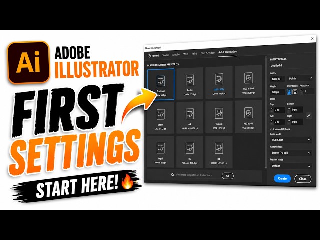 👉Adobe Illustrator First Settings for Beginners | Complete Setup Guide 2026 🔥 🔥