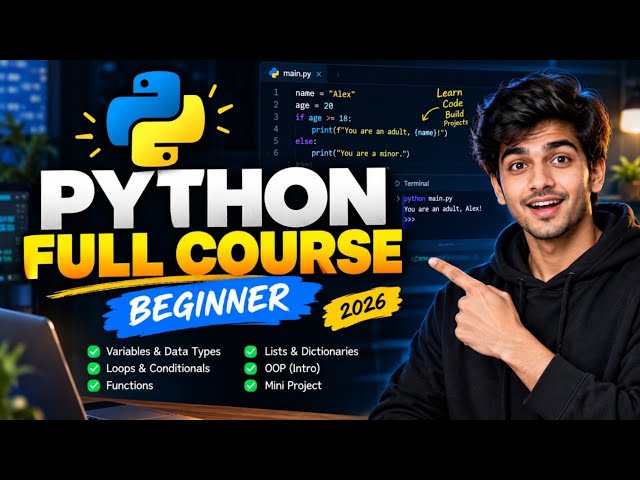 Python Full Course for Beginners (2026) | Learn Python from Scratch