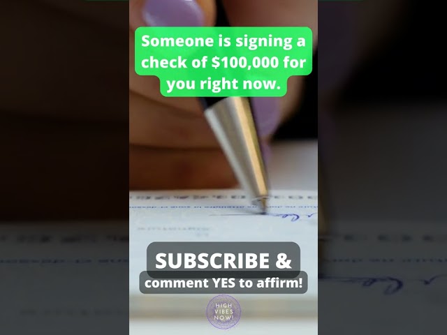 Someone is signing a check for $100,000 for you right NOW