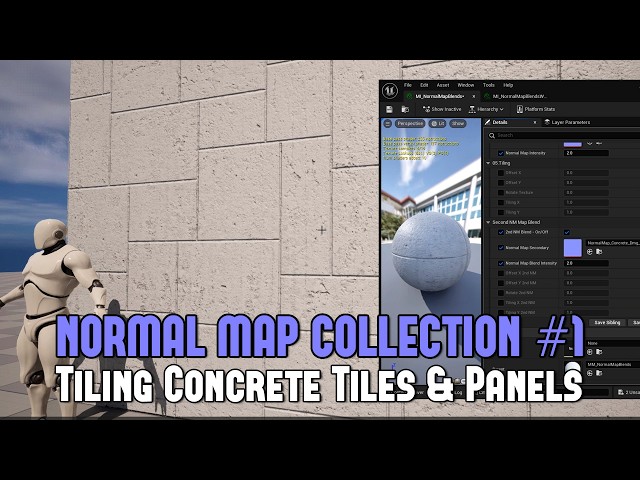 Normal Map Collection #1: Concrete Tiles & Panels (PNG Textures, Masks & UE5 Assets) (WoLD Patreon)