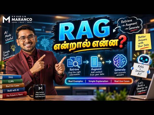 🤖 RAG என்றால் என்ன? | AI-க்கு நம்ம Data-வை எப்படி கொடுப்பது?| Tamil AI Explained | Professor Maranco