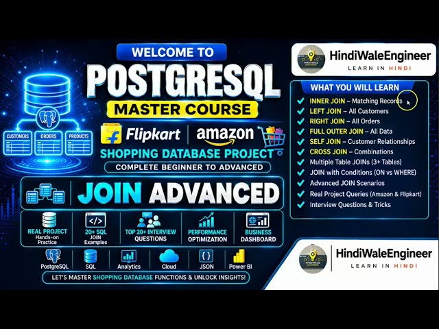 PostgreSQL Advanced JOIN Tutorial Database | Part 8 | Multi-Table, SELF, CROSS & Advanced JOINs
