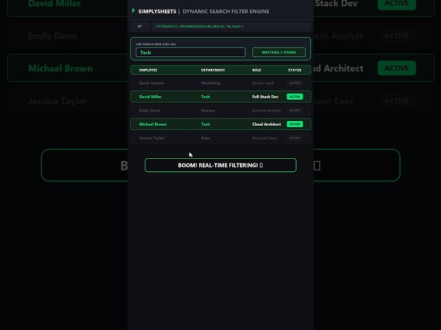 Turn Any Excel Sheet into an Interactive Search Engine 🔍⚡ #shorts #excel #exceltips