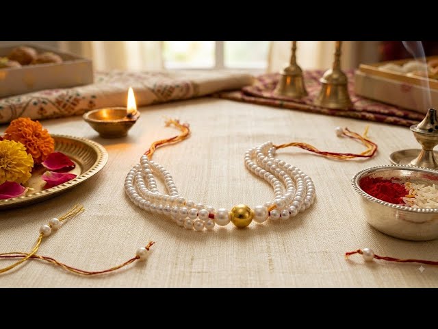 Pearls Bracelet Making at Home | मौली से सुंदर राखी कैसे बनाएं | Easy and unique rakhi making