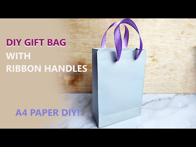 How to Make a Paper Gift Bag with Ribbon Handles | Easy DIY Gift Bag