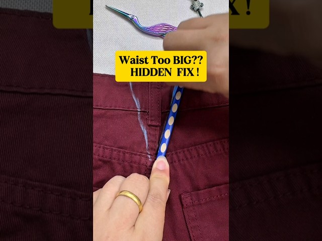 How to Fix a Loose Waist Without Cutting | Hidden Waist Alteration Trick #shorts #sewing #sewingtips