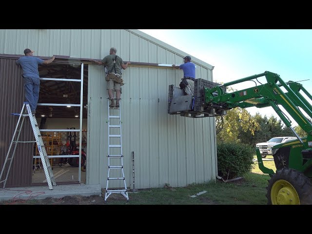 Powered Sliding Shed Door!! Pole Barn Rehab!
