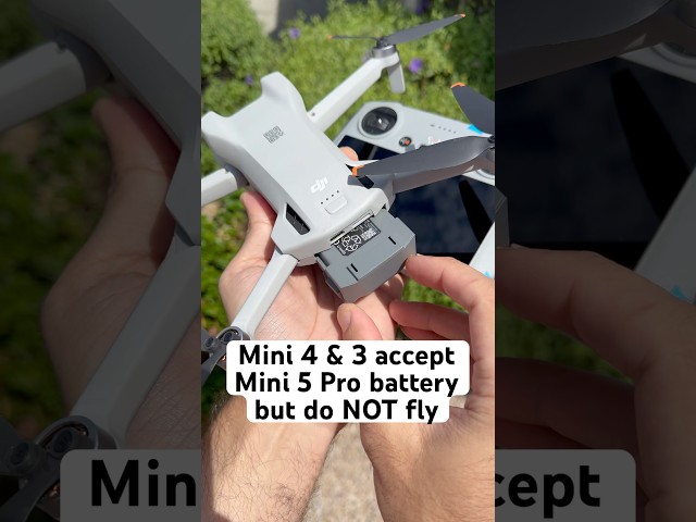 Mini 4 Pro and Mini 3 accept Mini 5 Pro batteries but do NOT fly #drone #mini5pro #DJI