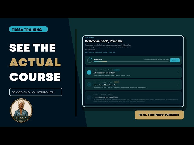 Tessa Training Advert