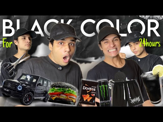 Black Color Challenge For 24 Hours😳| Can We Survive ? 