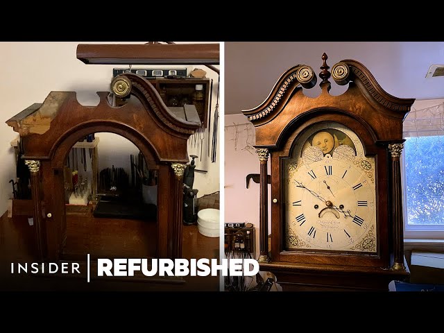 Restoring An English Grandfather Clock From The 1800s | Refurbished | Insider