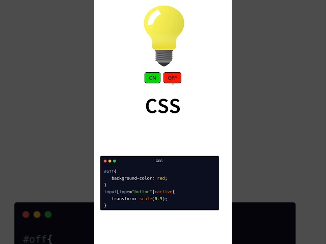 Bulb 💡 ON and OFF using HTML and CSS #html #css