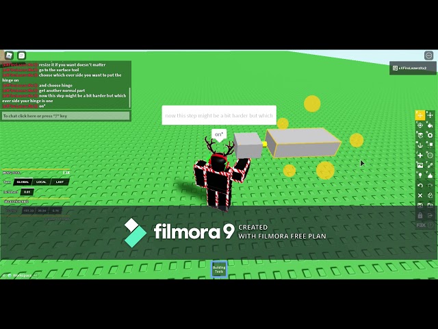 How to use hinges with btools ( Roblox )