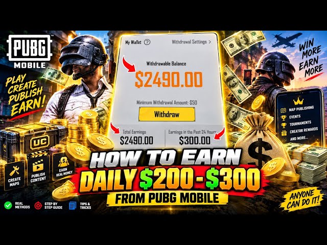 How to Earn Daily $200-$300 from PUBG Mobile | PUBG Mobile Earning Method | PUBG WOW Mode Earning | 