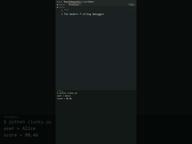 Stop Writing print("x =", x) in Python! ✨ #python #programming #coding #developer
