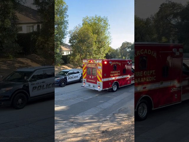 Arcadia Police Department arriving on scene and Arcadia fire department RA106 transporting