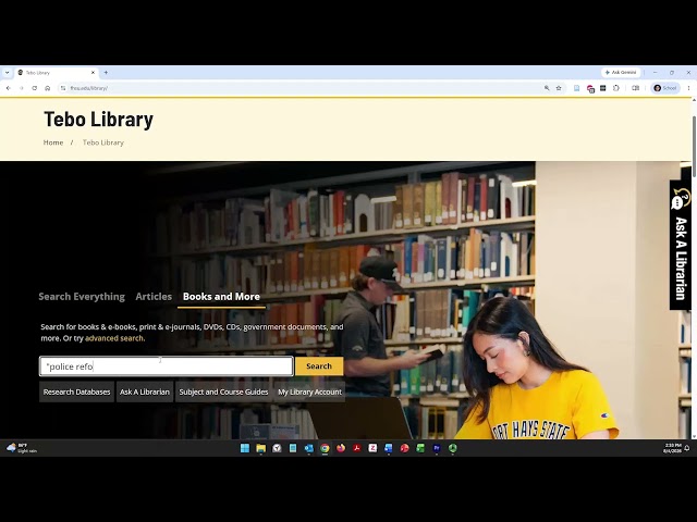 Using the Tebo Library Catalog default