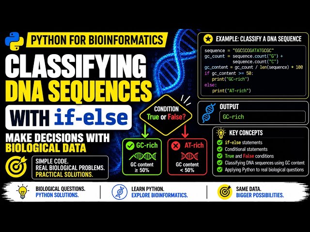Classifying DNA Sequences with Python | if-else | Python for Bioinformatics
