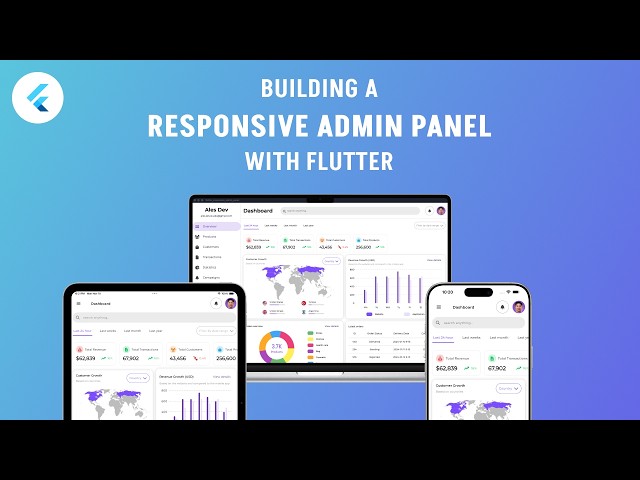 Responsive Admin Panel or Dashboard | Flutter UI design tutorial | Flutter project | Flutter web 