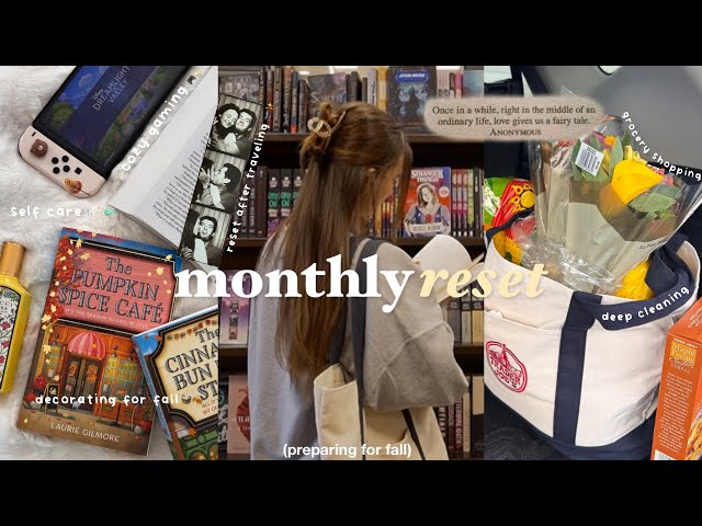 *monthly* RESET vlog 🍂☕️ deep cleaning, decorating for fall, self care, grocery haul + pr haul!