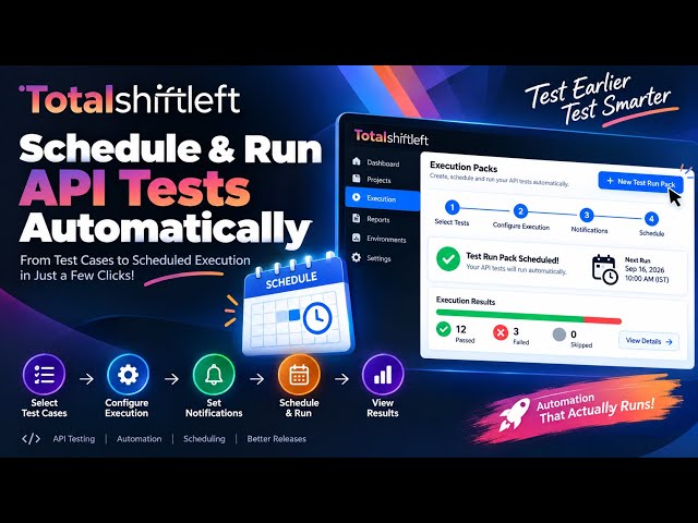 Schedule & Run API Tests Automatically 🚀 | Shift Left API Test Run Packs| Total Shift Left