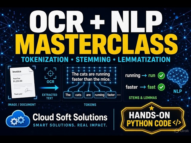OCR + NLP Masterclass: Tokenization, Stemming & Lemmatization Explained with Python Code
