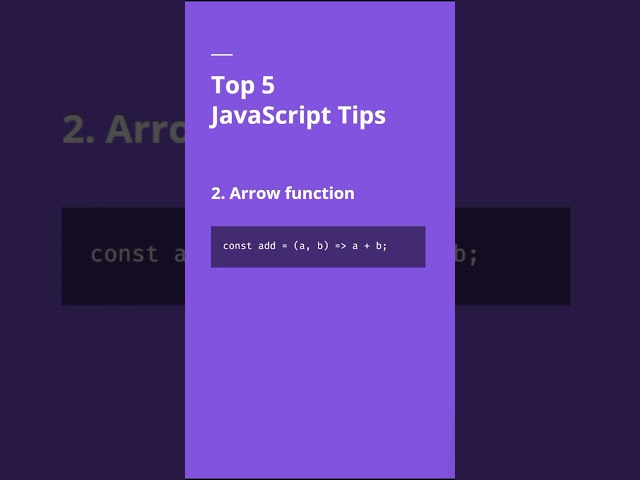 Top 5 JavaScript tips